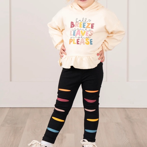 Nicole Marie Leaves Please Ruffle Hoodie Outfit Size Small (2 years) - Picture 1 of 5